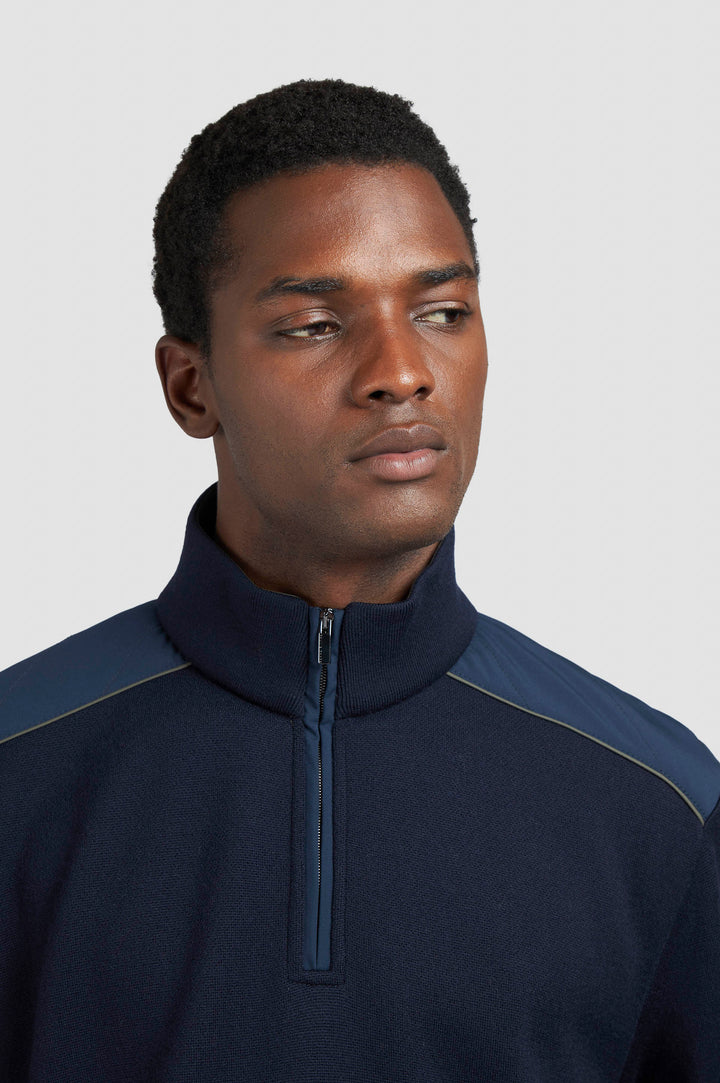 Paul & Shark Soft Cool Touch Half Zip Sweater in Navy