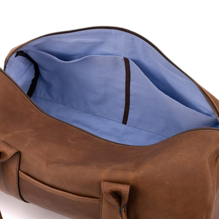 Moore & Giles Reclaimed Leather Duffel in Heirloom Oak