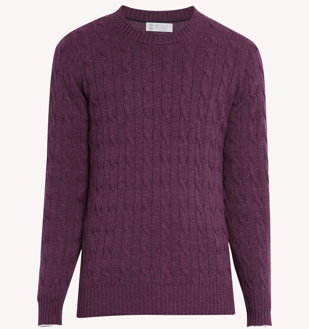 Brunello Cucinelli Cable Knit Sweater in Purple