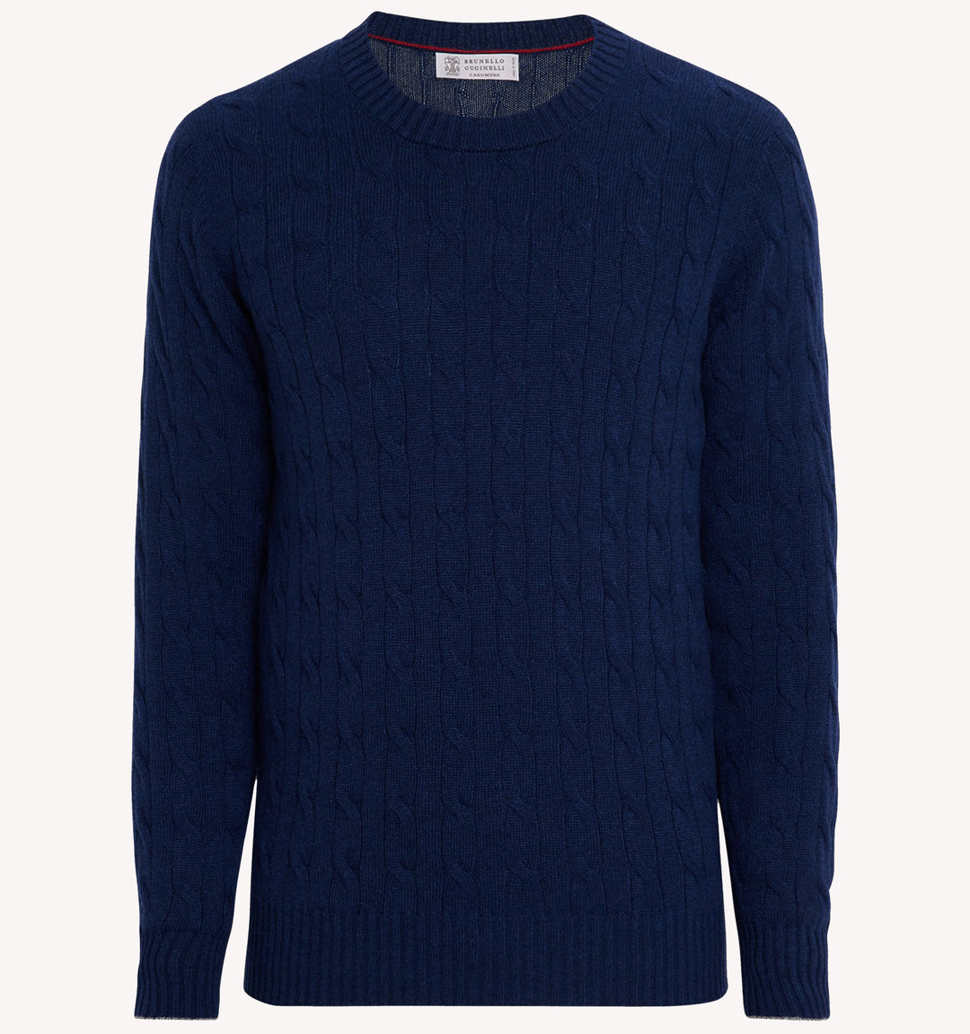 Brunello Cucinelli Cable Knit Sweater in Dark Blue