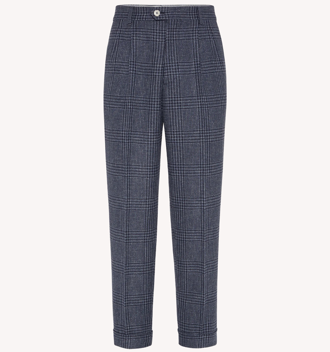Brunello Cucinelli Prince of Wales Dress Trouser in Denim