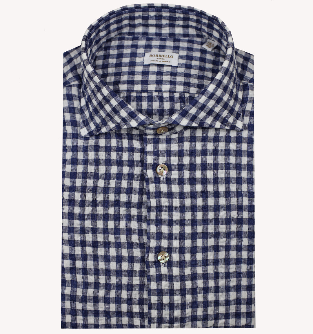 Borriello Check Sport Shirt in Navy