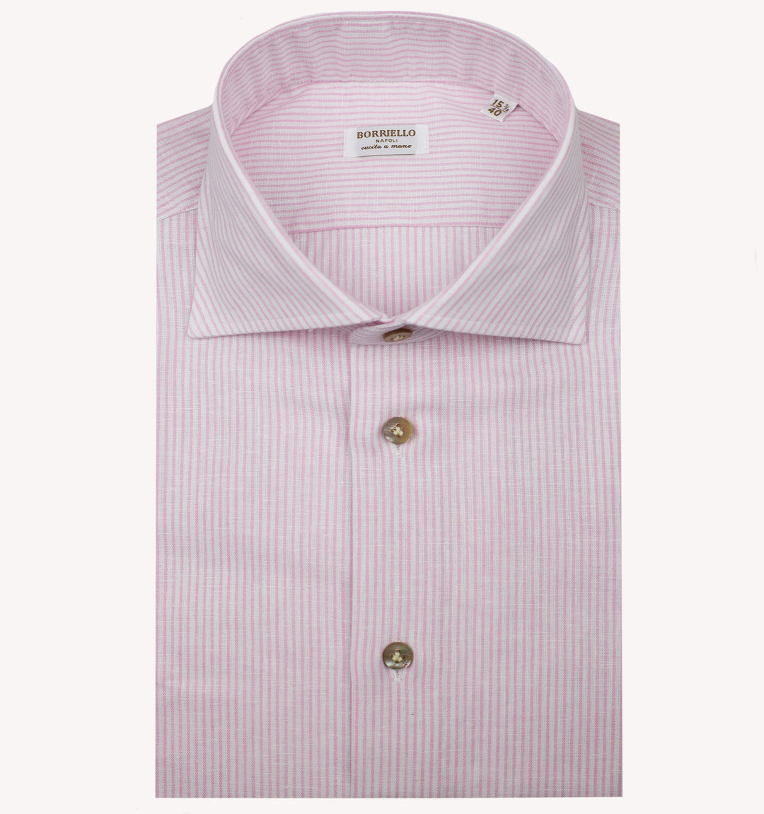 Borriello Stripe Sport Shirt in White Pink