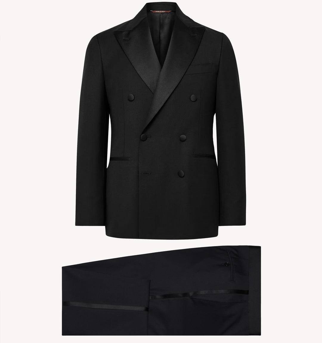 Canali Double Breasted Tuxedo in Black Satin