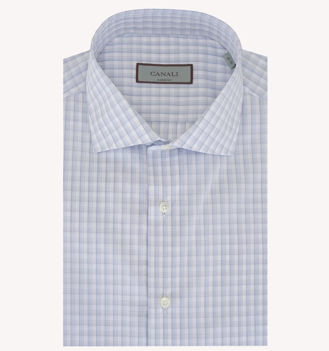 Canali Check Dress Shirt in Navy Blue
