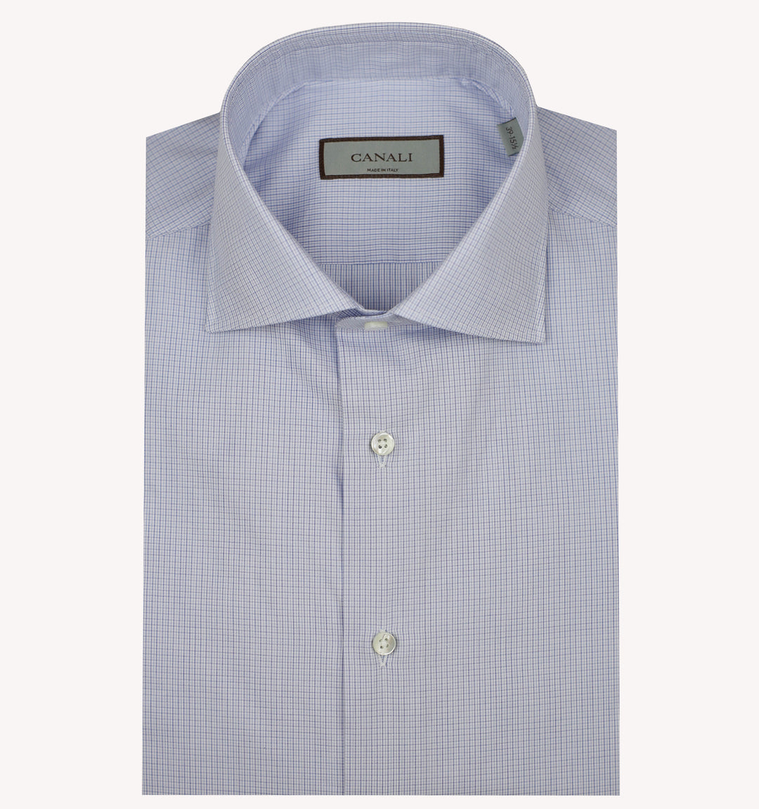 Canali Check Dress Shirt in Blue