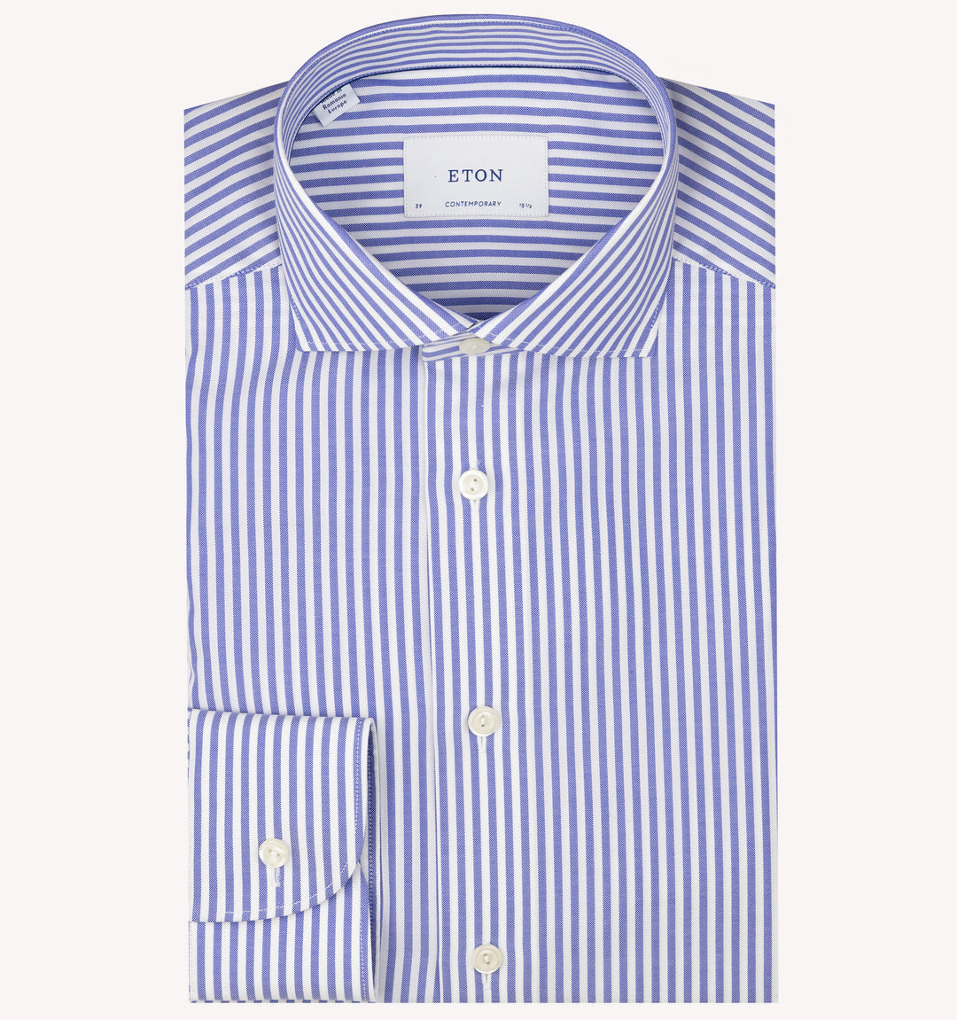 Eton Stripe Dress Shirt in Blue White