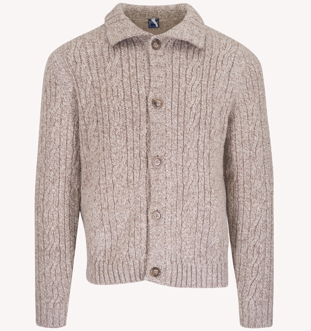 Fedeli Cable Knit Cardigan in Natural