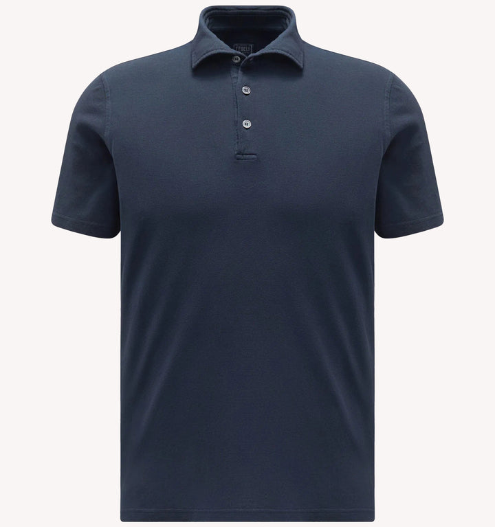 Fedeli Piqué Polo in Navy