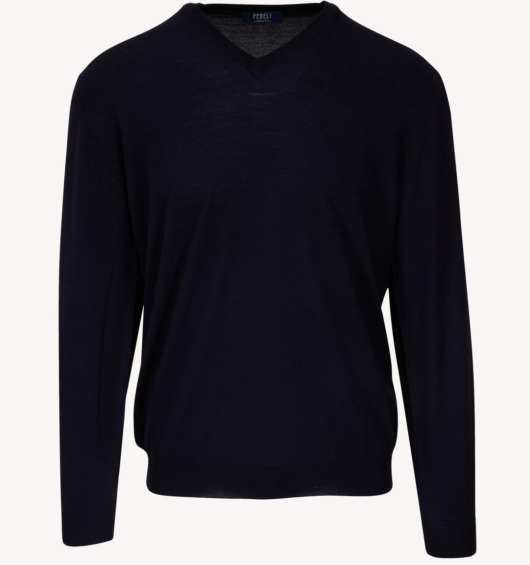 Fedeli V-Neck Sweater in Navy