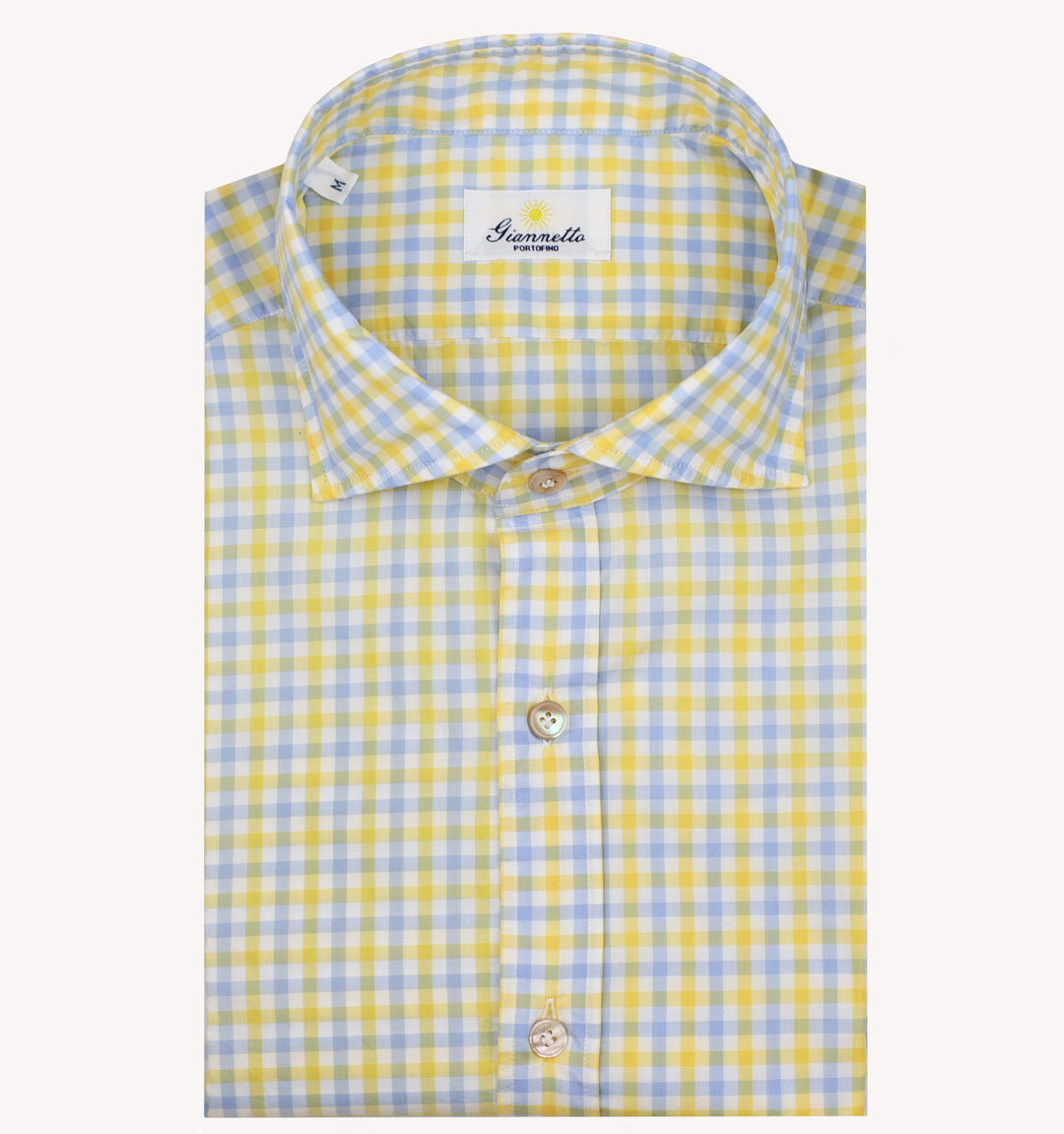 Giannetto Check Sport Shirt in Yellow Blue