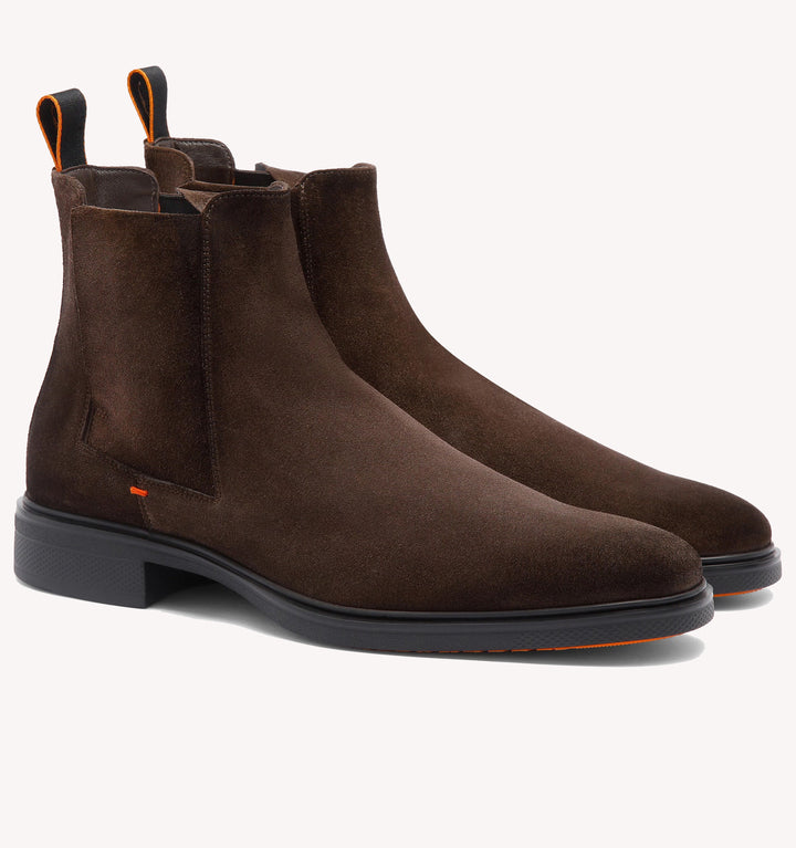 Santoni Easy Chelsea Boots in Dark Brown