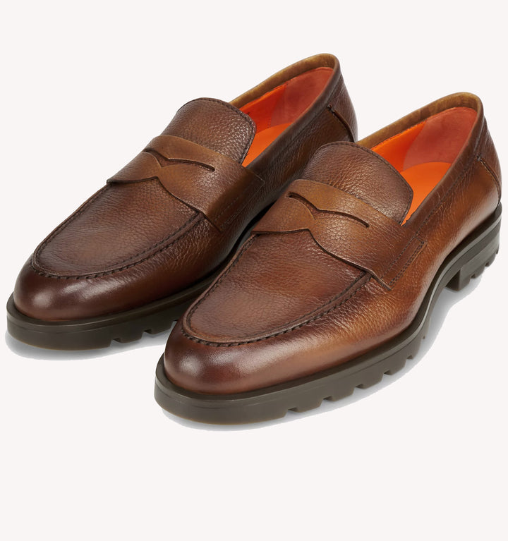 Santoni Rock Loafer in Dark Brown