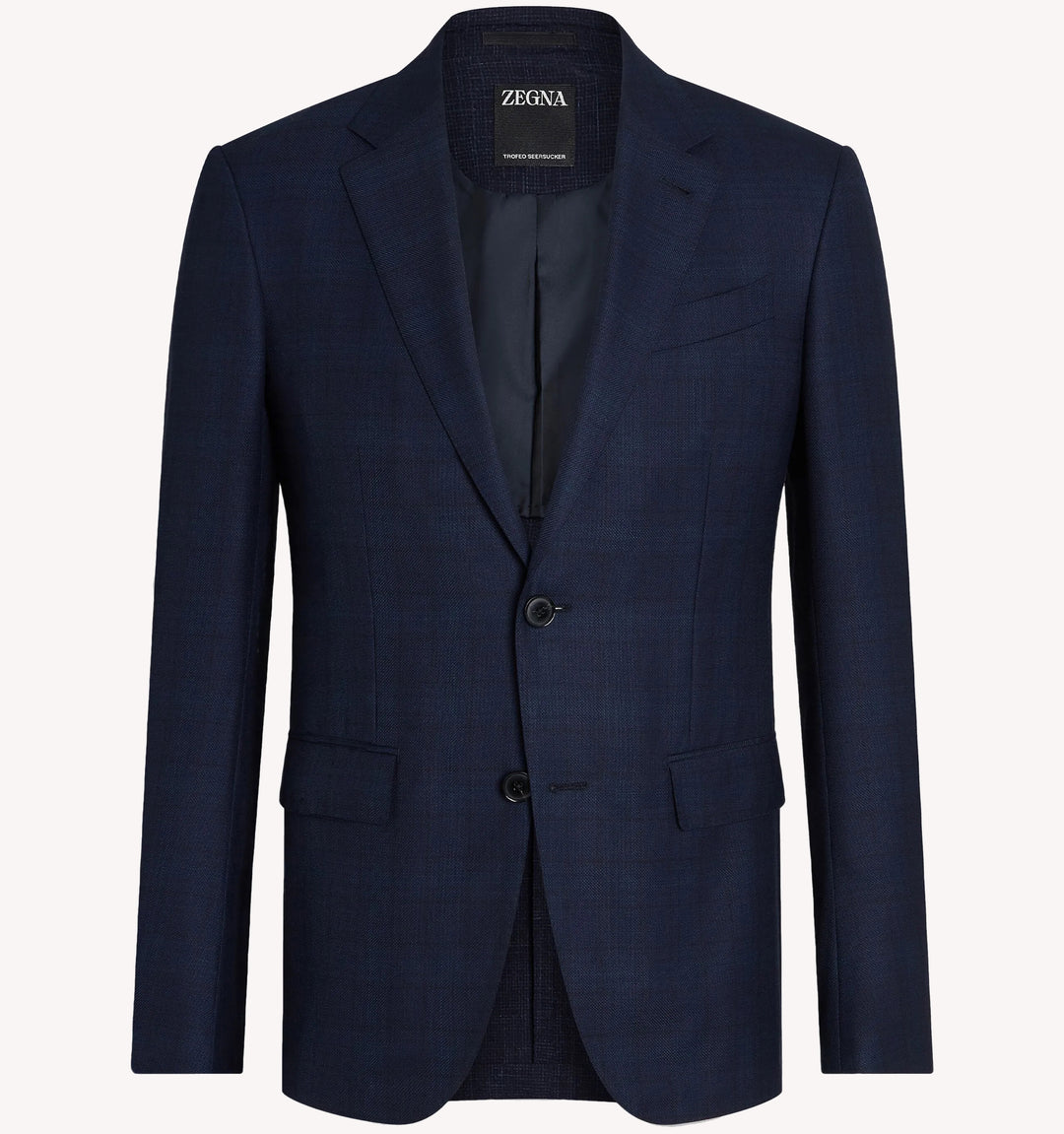 Zegna Plaid Sport Coat in Navy