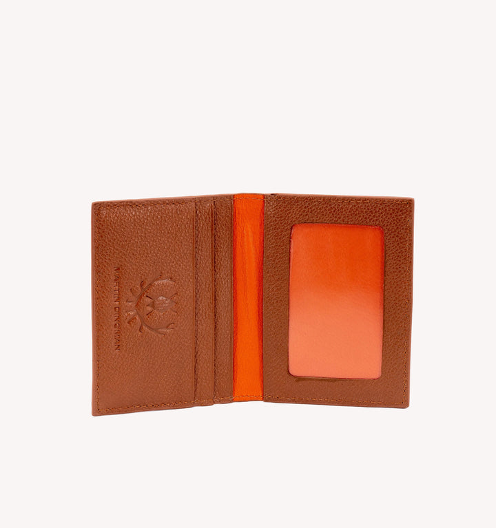 Martin Dingman Edward Glazed Wallet in Saddle Tan