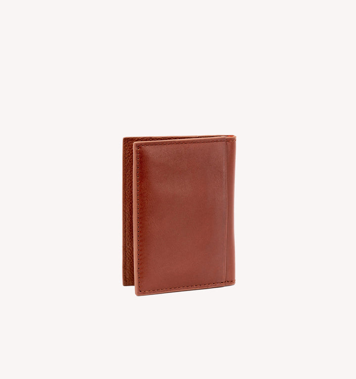 Martin Dingman Edward Glazed Wallet in Saddle Tan