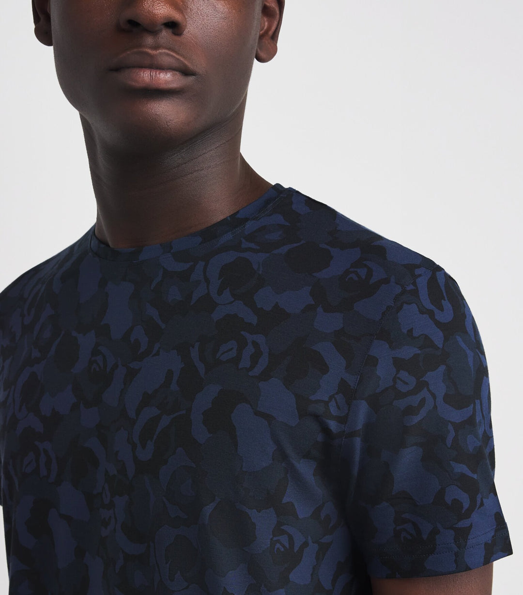 Derek Rose London T-Shirt in Navy Floral Camo