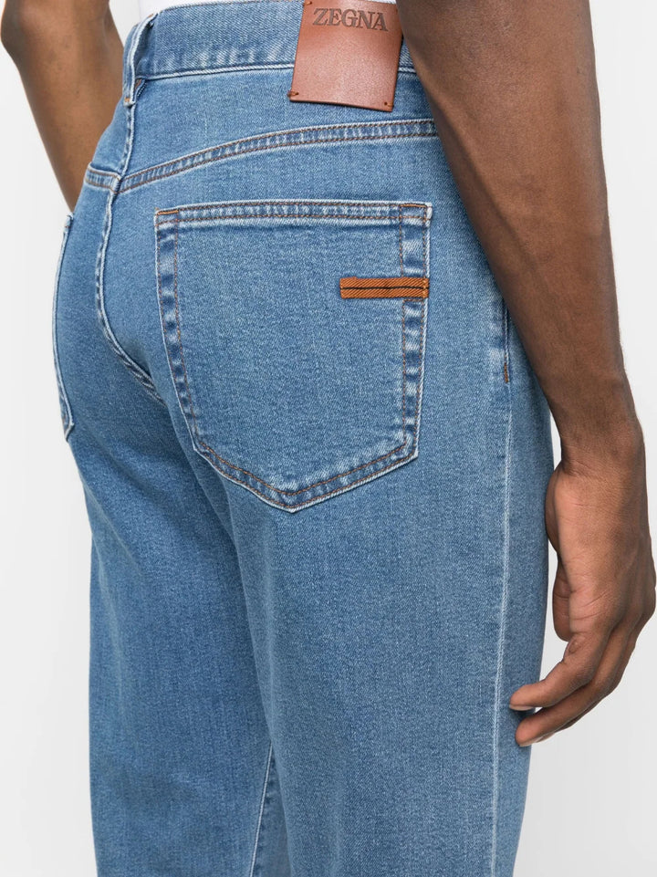 Zegna Gan 5-Pocket Jean in Medium Wash