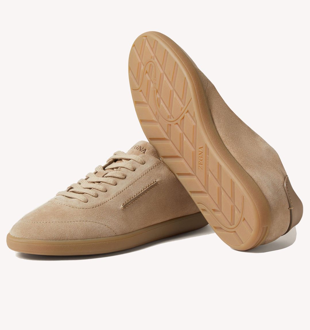 Zegna 232 Suede Sneaker in Camel