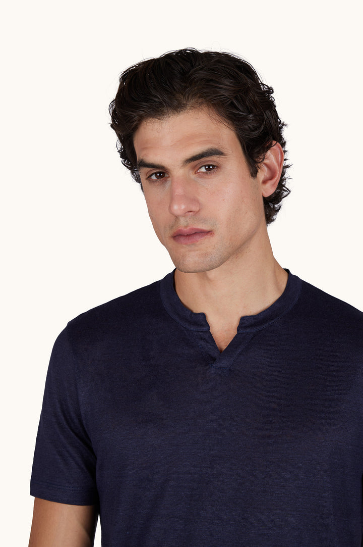 Paul & Shark Open Collar T-shirt in Blue
