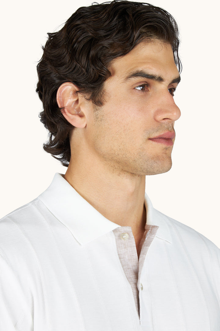 Paul & Shark Stripe Polo in Blanc de Blanc