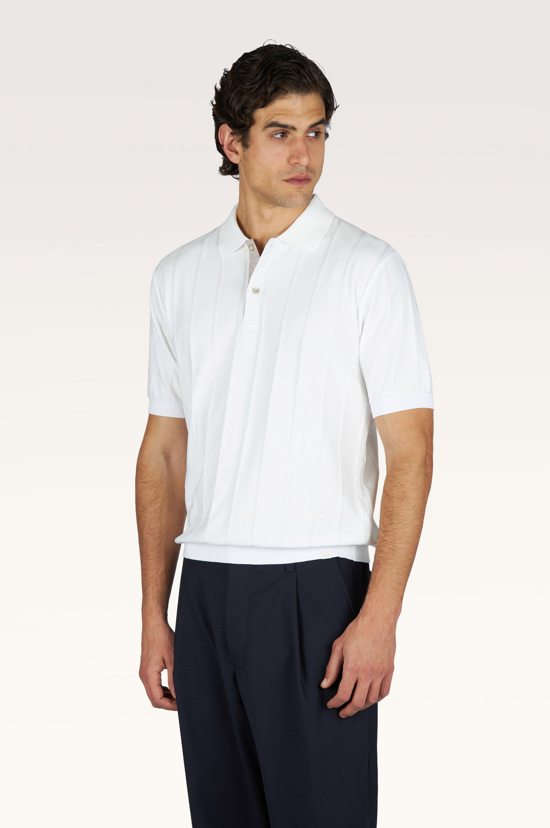 Paul & Shark Stripe Polo in Blanc de Blanc