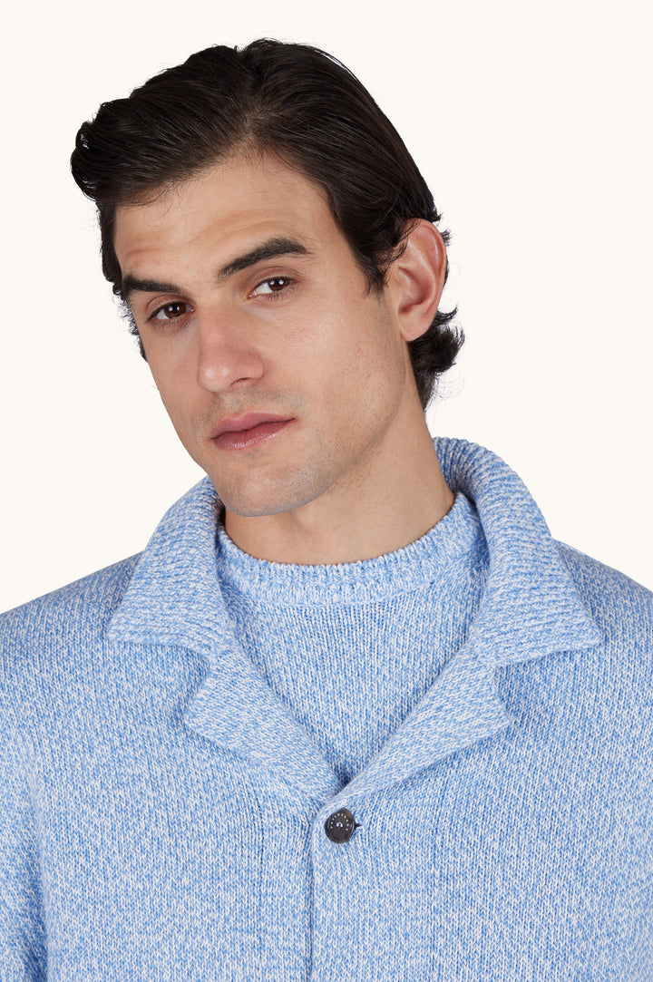 Paul & Shark Sweater in Bright White Blissful Blue