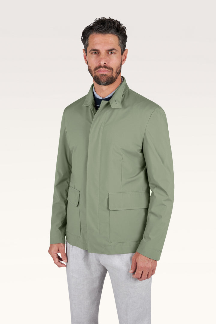 Paul & Shark Typhoon Platinum Car Coat in Agave Green