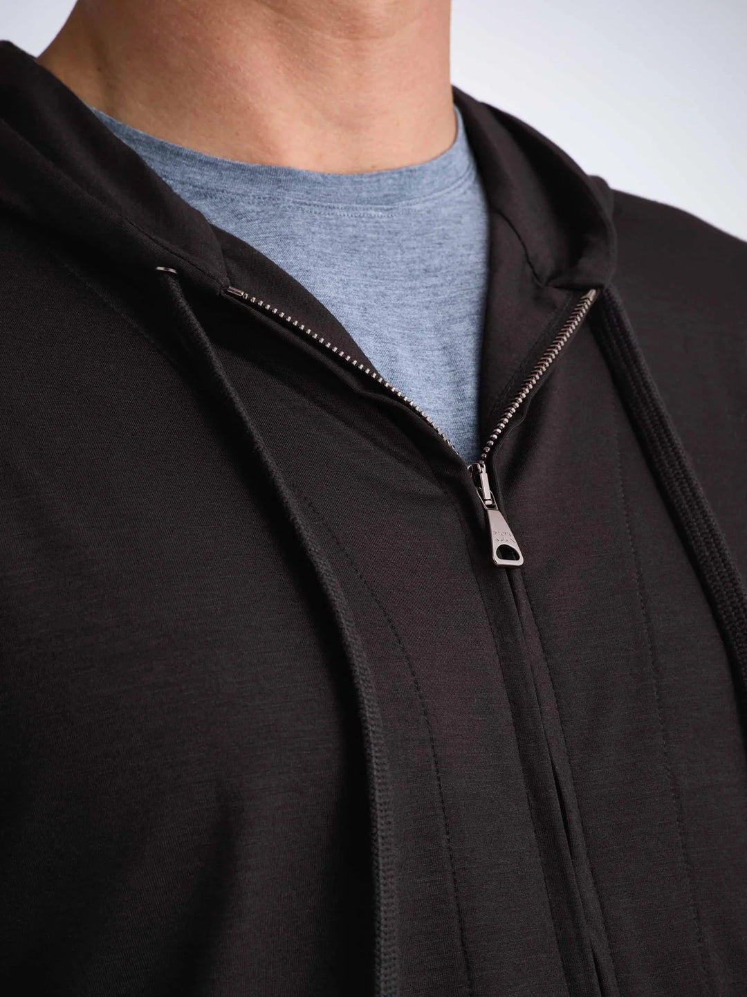 Derek Rose Basel Full Zip Hoodie in Black