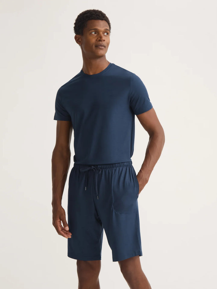 Derek Rose Basel Jersey Shorts in Navy