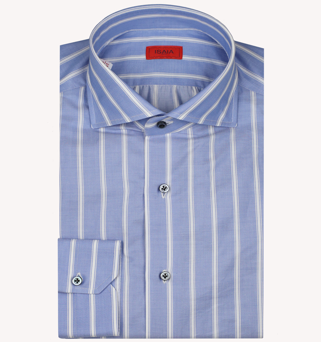 Isaia Stripe Dress Shirt in French Blue