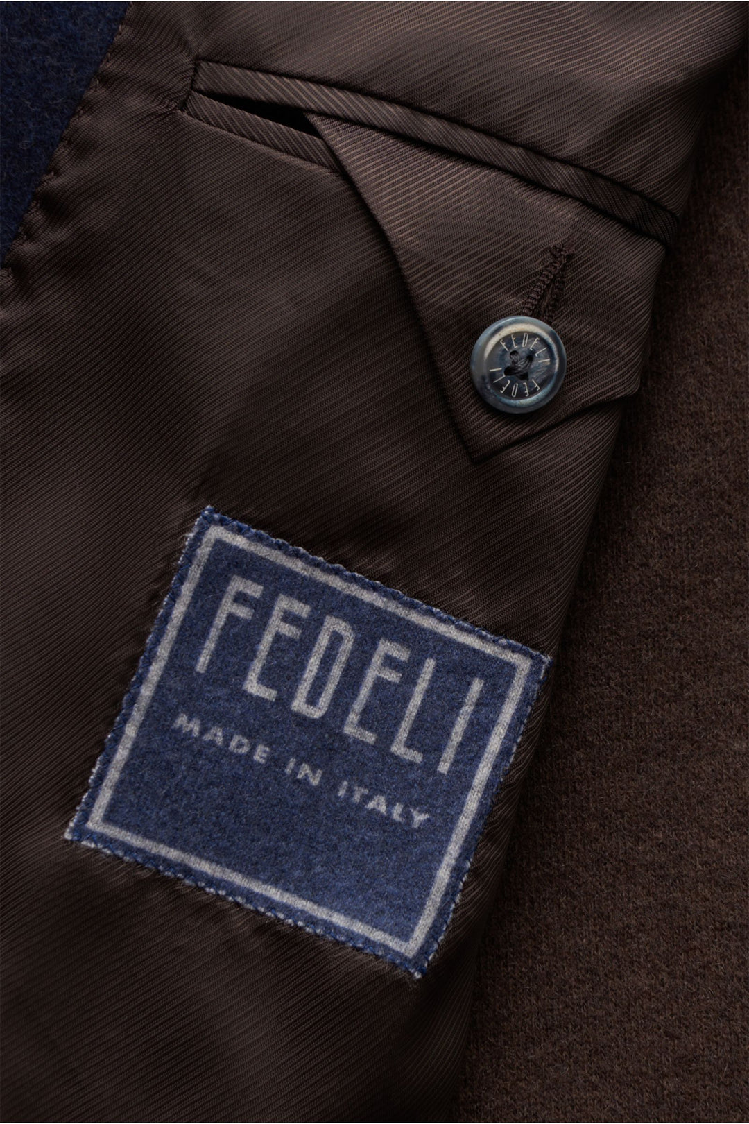 Fedeli Damon Cashmere Jacket in Navy Brown