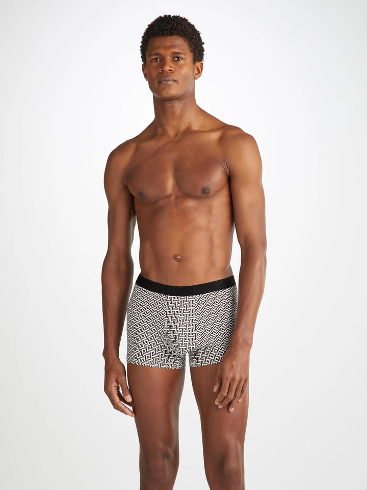 Derek Rose Geometric Trunks in Black White