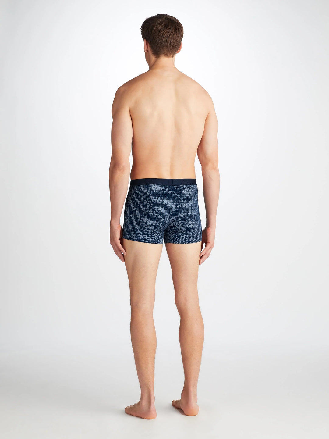 Derek Rose Geometric Trunks in Navy