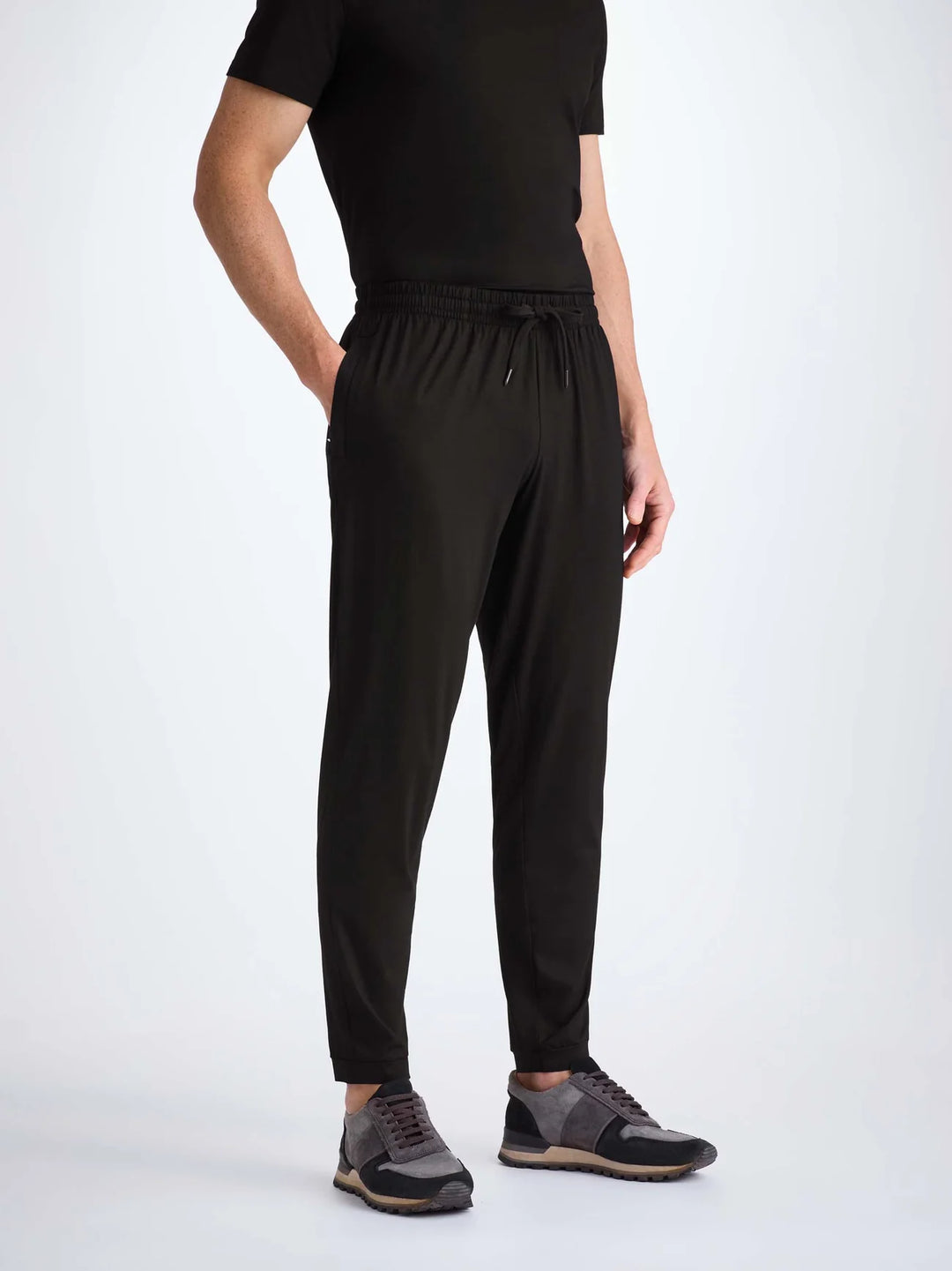 Derek Rose Basel Track Pants in Black