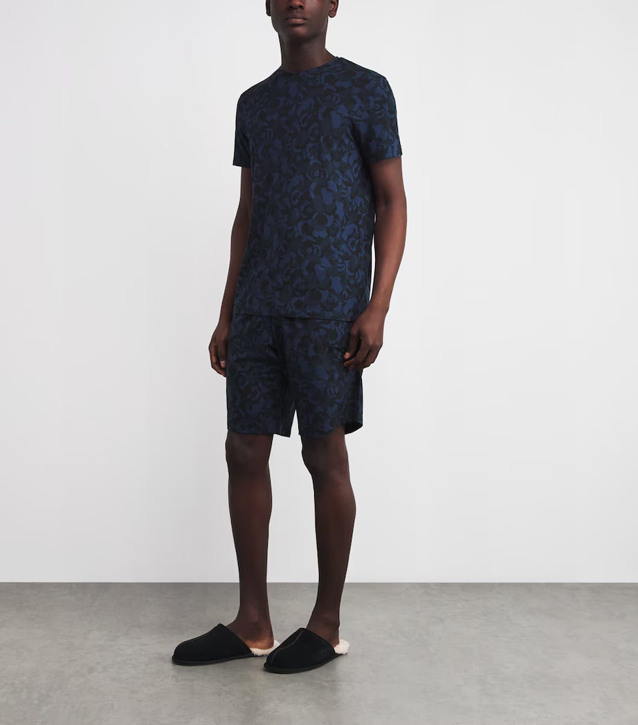 Derek Rose London T-Shirt in Navy Floral Camo