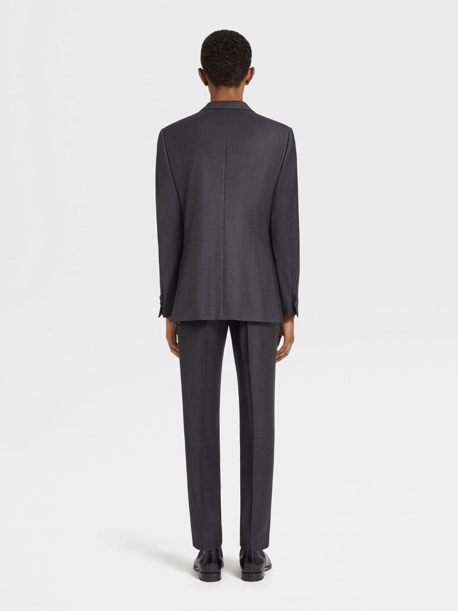 Zegna Pinpoint Suit in Dark Charcoal