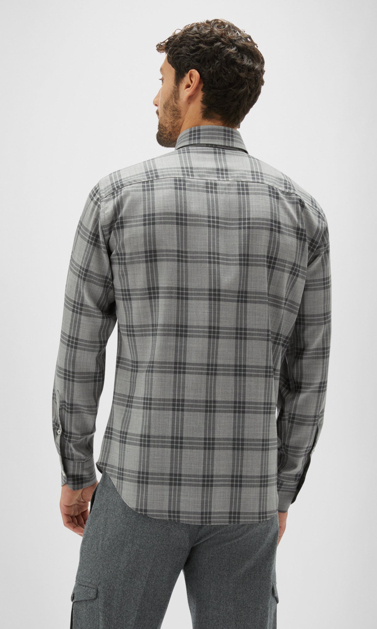Maurizio Baldassari Plaid Sport Shirt in Grey