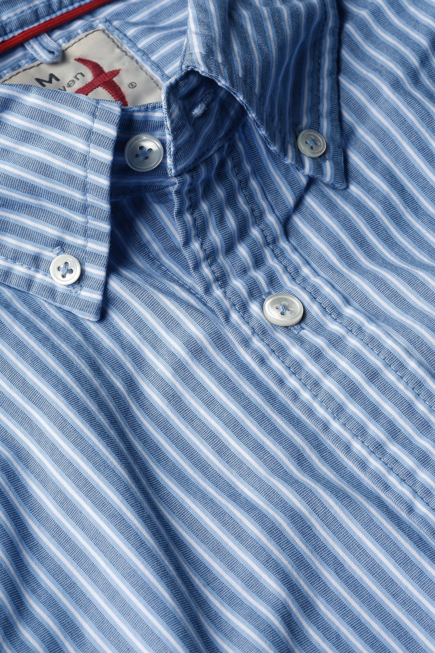 Relwen Highland Blues Sport Shirt in Blue White Stripe