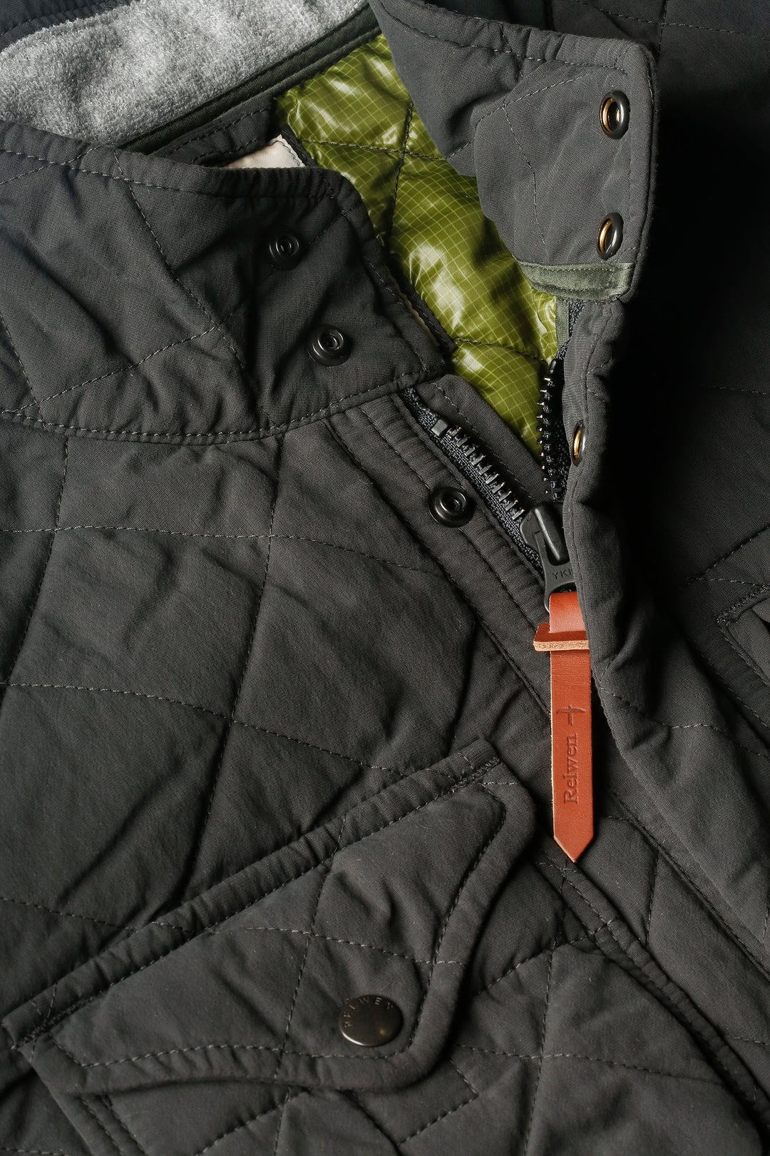 Relwen Quilted Tanker Jacket in Charcoal