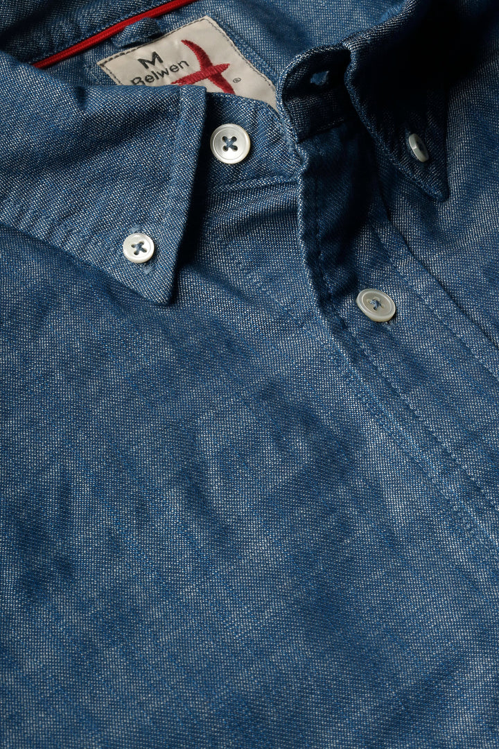 Relwen Huntsman Blues Sport Shirt in Bright Indigo Twill