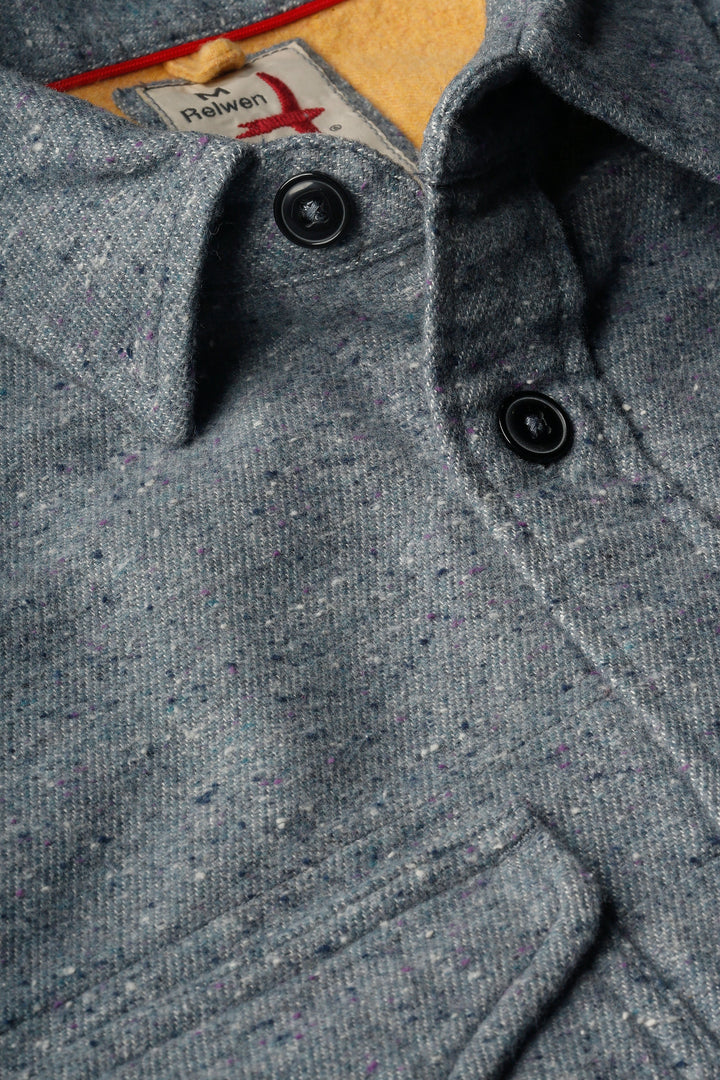 Relwen Utility Workshirt in Steel Grey Donegal