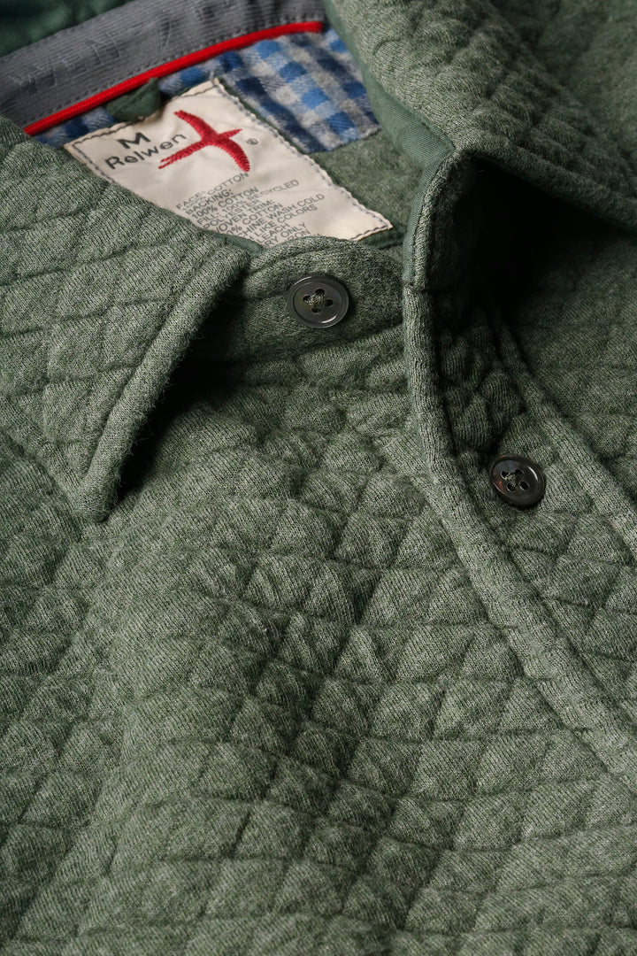 Relwen Bubble Knit Shirt in Sale Green Heather