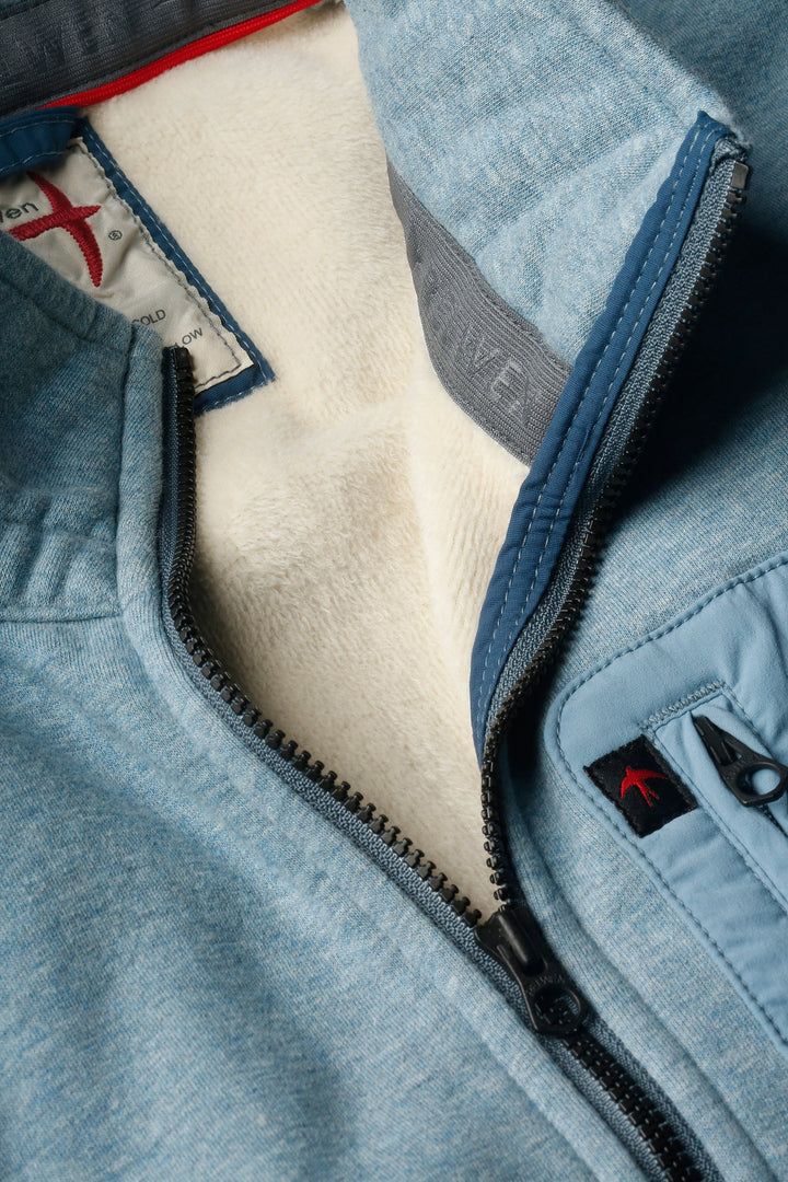 Relwen Micropile Half Zip in Sky Blue Heather