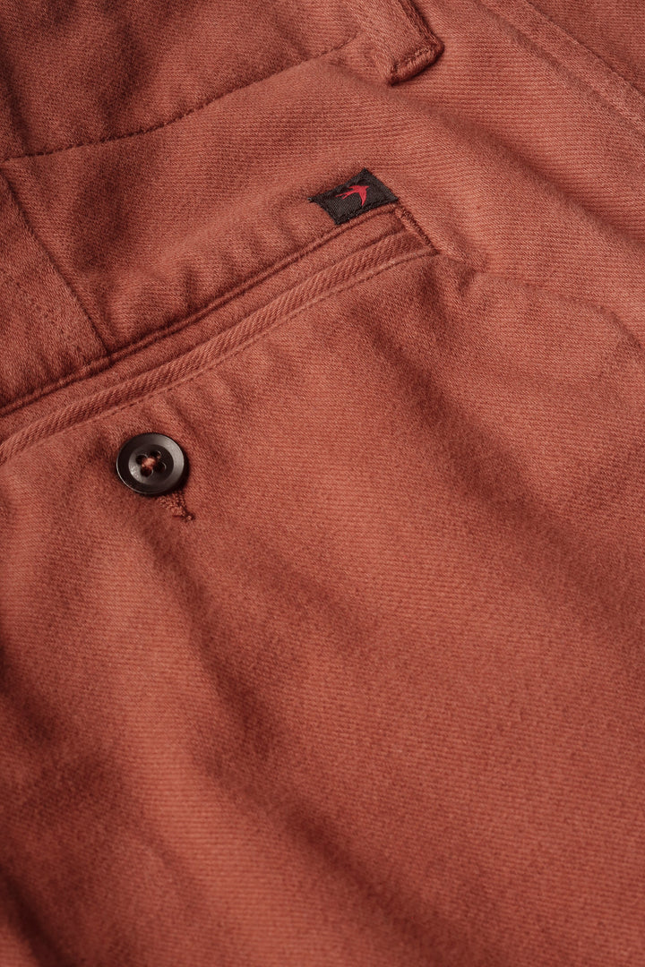 Relwen Moleskin Chino Sport Pant in Clay Red