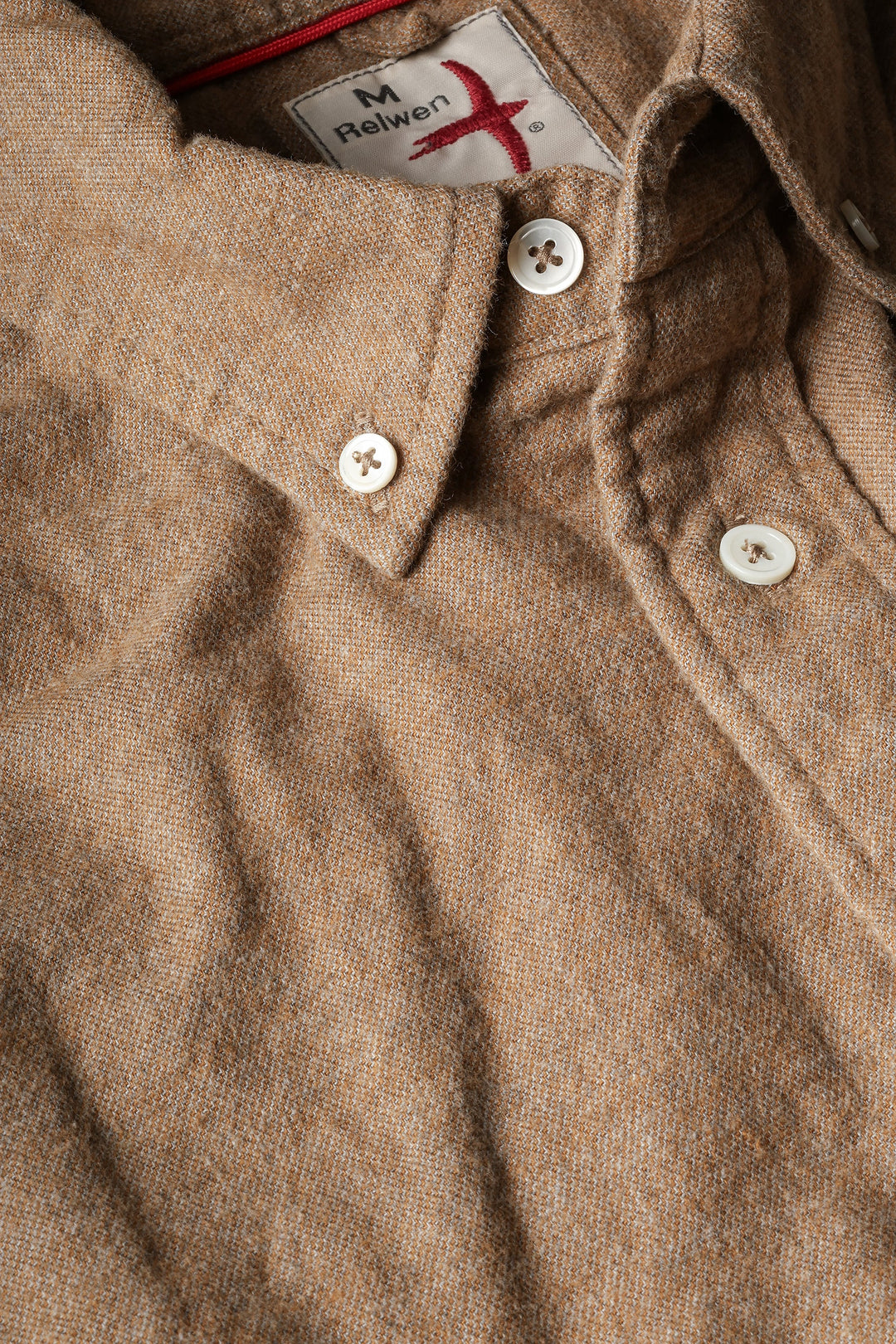 Relwen Flyweight Flannel Sport Shirt in Dark Honey Twill