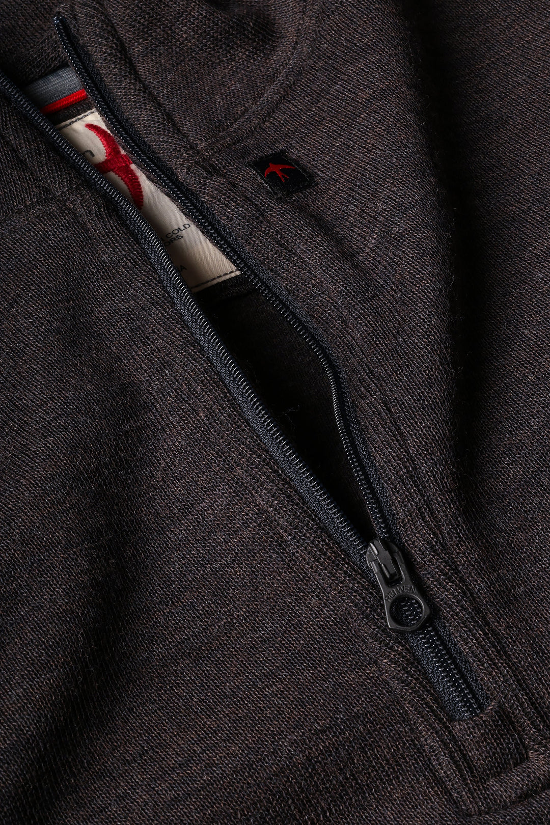 Relwen Quarter Zip in Charcoal Brown Heather