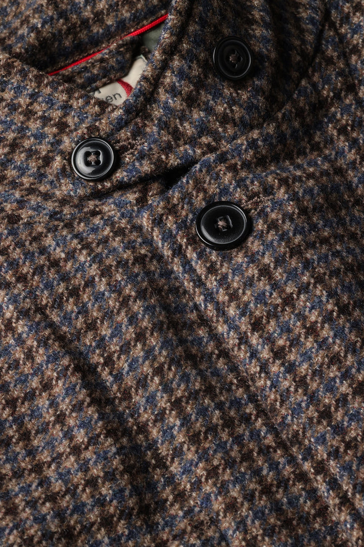 Relwen Heritage Trap Blazer in Brown Blue Check