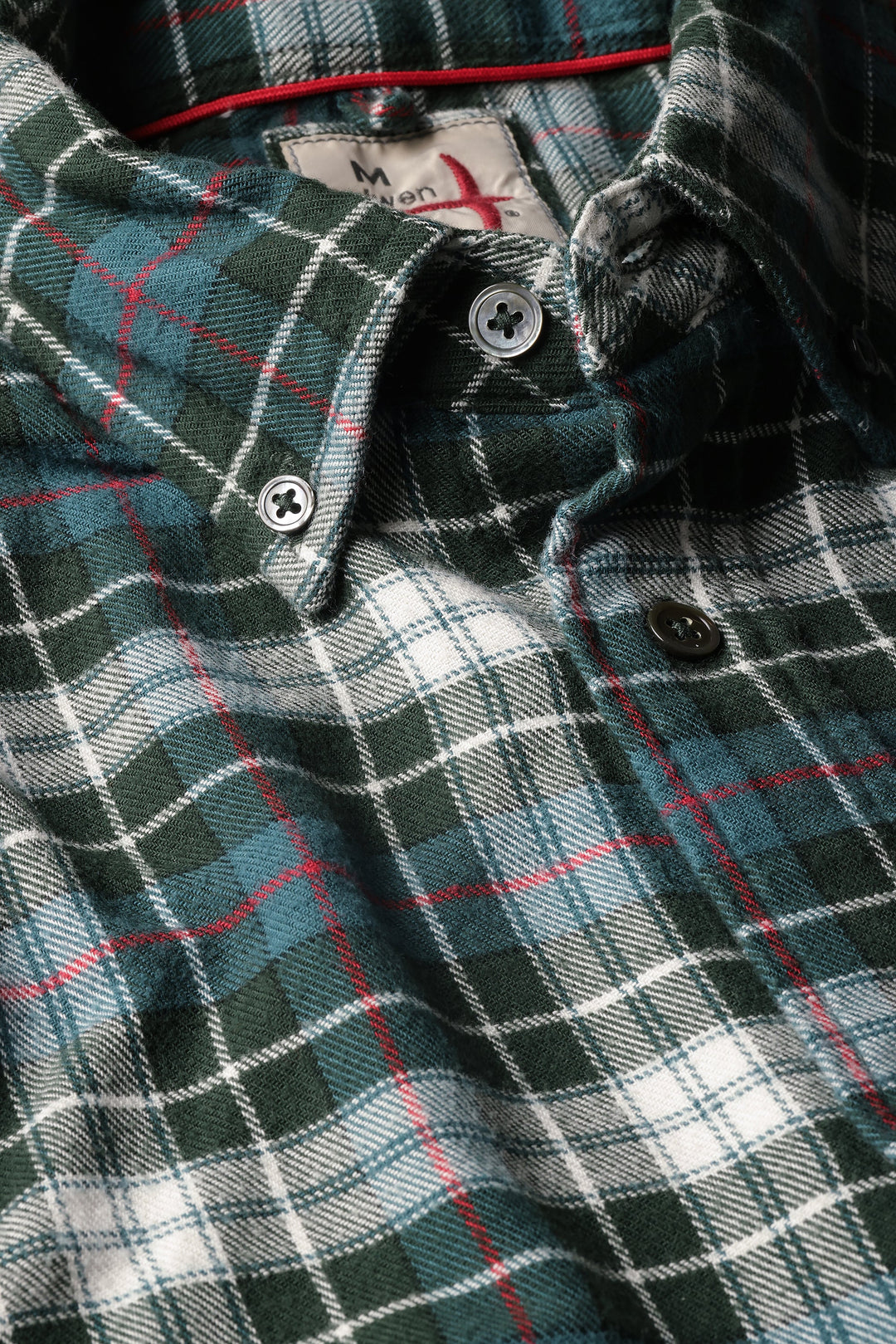 Relwen Flyweight Flannel Sport Shirt in Forest Green Plaid