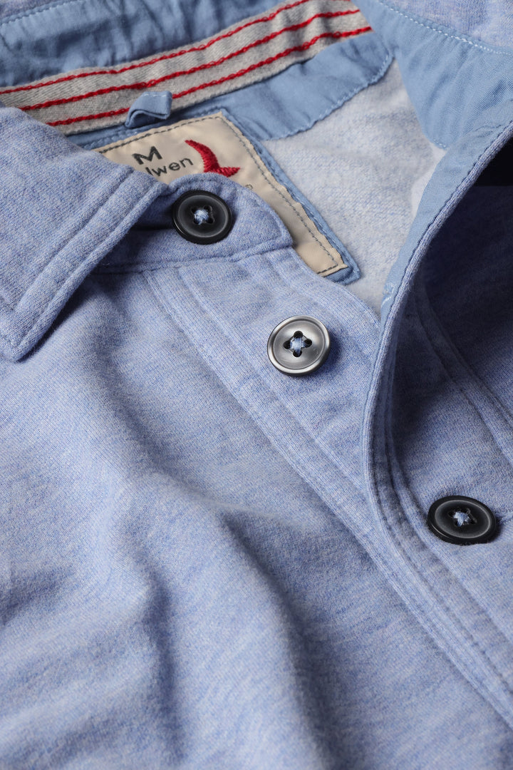 Relwen Mariner Polo in Light Blue Heather
